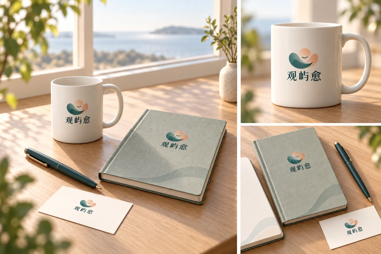 观屿愈杯子与笔记本概念效果图