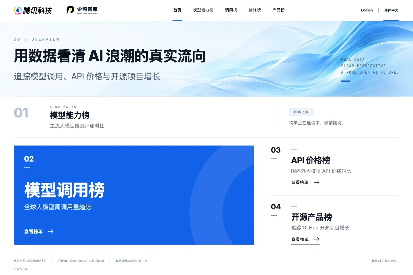 企鹅智库 V3 首页设计预览